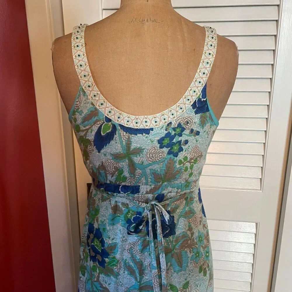FREE PEOPLE | beaded neckline jersey floral dress S